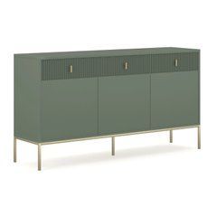Комод MEBEL ELITE MARCOS 154 см Зеленый/рифленый реальная фотография