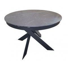 Стол раскладной MOON BLACK MARBLE Concepto 110(140)x110 Керамика Матовый Черный реальная фотография