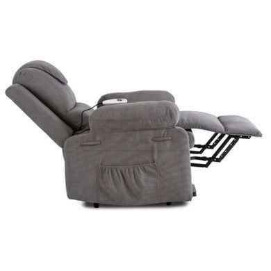 Масажне крісло з функцією підйому MEBEL ELITE FENIX Сірий / вельвет