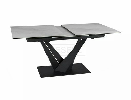 Стіл розкладний SORENTO Ceramic Signal NATURE CLOUD 160(220)x90 Білий Мат / Чорний Мат жива фотографія