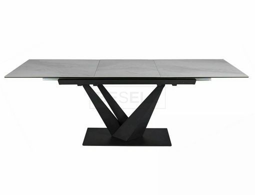Стіл розкладний SORENTO Ceramic Signal NATURE CLOUD 160(220)x90 Білий Мат / Чорний Мат жива фотографія