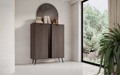 Комод высокий Perfect Home Верис / Veris 2D/113 2-дверный Дуб Дунин/Черный реальная фотография