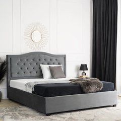 Ліжко оксамитове MEBEL ELITE APOLLO Velvet 120x200см Сірий жива фотографія