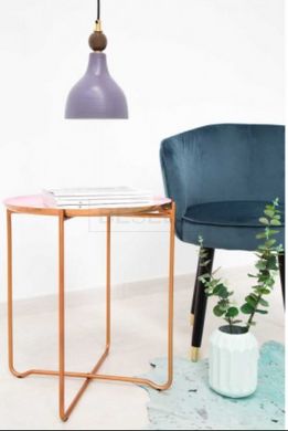 Журнальный стол Elsa Arhome 50,5x50,5 Розовый/Медный реальная фотография