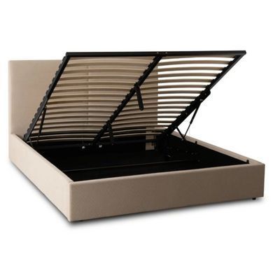 Кровать MARSYLIA Mebel Elite 140х200 вельветовая бежевая с контейнером реальная фотография
