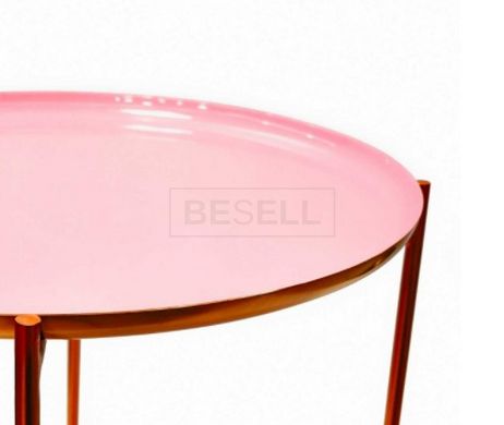 Журнальний стіл Elsa Arhome 50,5x50,5 Рожевий/Мідний жива фотографія