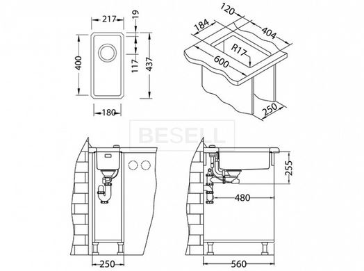 Кухонная мойка МК KOMBINO 10 Alveus 18x40x14 Медь