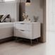 Тумба прикроватная Perfect Home Ланте/Lante с 2 ящиками и черными ножками 2S Белый реальная фотография