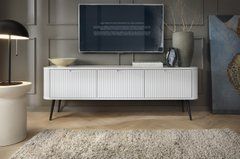 Тумба под телевизор Perfect Home Зова/Zova 3-дверная с черными ножками RTV168 Белый реальная фотография