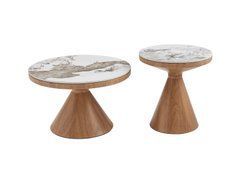 Комплект Журнальних Столиків CROWN Wood Bjorn 70x70 Pandora Glossy жива фотографія