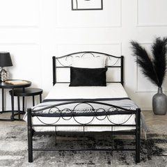 Ліжко металеве GRIFFIN MEBEL ELITE GRIFFIN 90x200 Чорний жива фотографія