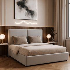 Ліжко MARSYLIA Mebel Elite 160x200 Велюр сірий жива фотографія