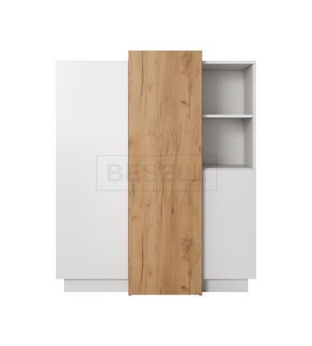 Комод Perfect Home 3Д / 3D 3-дверный 3D/110 Белый/дуб золотой крафт реальная фотография