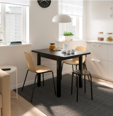 Столовый комплект NORDVIKEN /LEIFARNE IKEA Черный реальная фотография