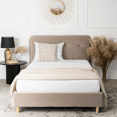 Ліжко оксамитове  DENNIS Velvet Mebel Elite 20x200 Беж жива фотографія