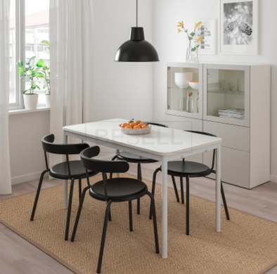 Столовый комплект TOMMARYD / YNGVAR IKEA Белый/Антрацит реальная фотография