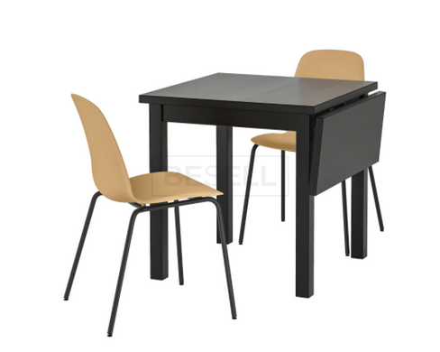 Столовий комплект NORDVIKEN/LEIFARNE IKEA Чорний жива фотографія