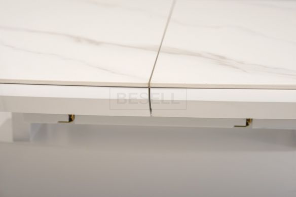 Стол раскладной TML-850 VETRO 110(150)x70 Белый Мрамор реальная фотография
