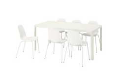 Столовий комплект TINGBY / LEIFARNE IKEA Білий жива фотографія