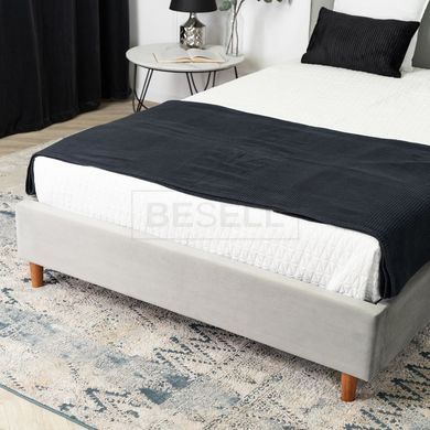 Кровать бархатная  DENNIS Velvet  Mebel Elite 120x200 Светло Серый реальная фотография
