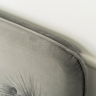 Кровать бархатная  DENNIS Velvet  Mebel Elite 120x200 Светло Серый реальная фотография