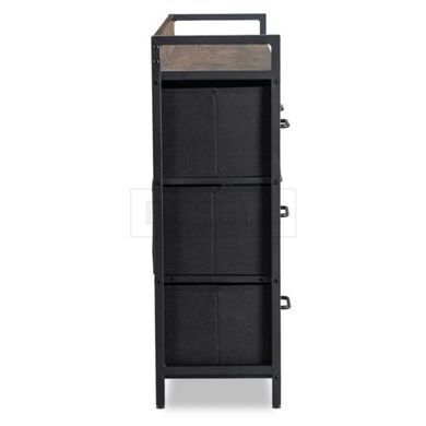 Комод MEBEL ELITE HUDSON 98 см с ящиками дуб рустик/черный реальная фотография