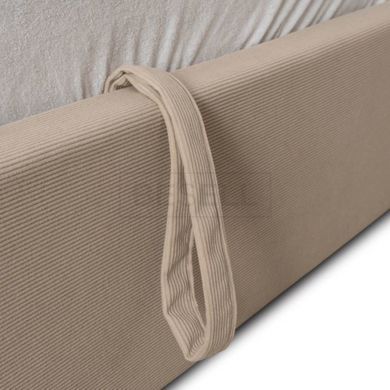 Ліжко MARSYLIA Mebel Elite 180x200  вельветове бежеве з контейнером жива фотографія