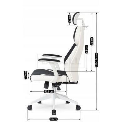Стул офисный поворотный MEBEL ELITE DUNCAN Черный / Белый реальная фотография