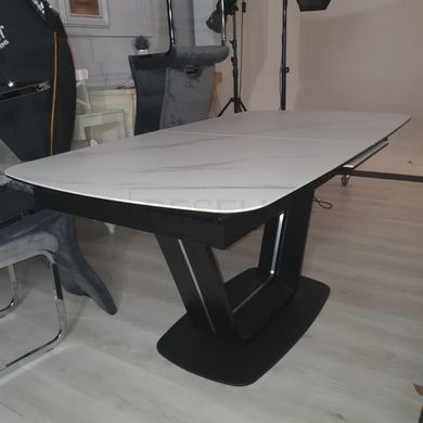 Стол раскладной TML-870 Vetro 160(200)x90 Белый Мрамор реальная фотография