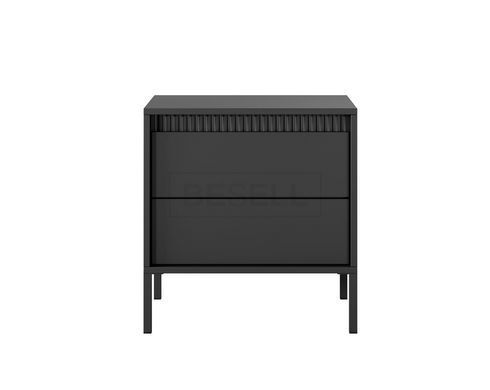 Тумба прикроватная Perfect Home Сенсо / Senso 2S/53 с 2 ящиками Черный реальная фотография