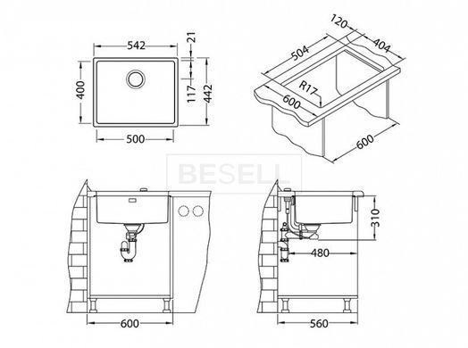 Кухонна мийка KOMBINO 50 Alveus 50x40x19,5 Полірована