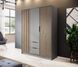 Шкаф для одежды Perfect Home Нелли / Nelly 3D 3-дверный Серый/дуб артизан реальная фотография