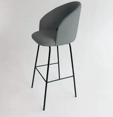 Барный стул МИЛАНО Besell Серый / Черный / Дерево реальная фотография