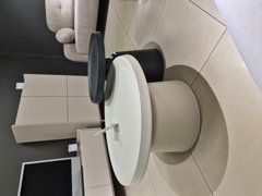 Комплект журнальных столиков MEXICO Intarsio 70x70  Бежевый + Черный реальная фотография
