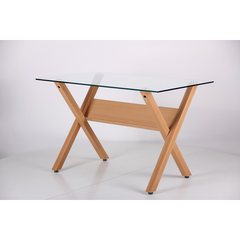 Стіл обідній Maple AMF 120X70 Dark Beech / Стекло Прозрачное жива фотографія