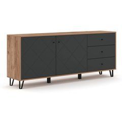 Комод MEBEL ELITE BACARDI 183 Дуб артизан / Графит реальная фотография