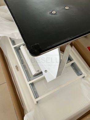 Стіл розкладний DETROIT CERAMIC Intarsio 160(200)x90 Білий Ефект Мармуру жива фотографія