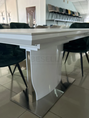 Стіл розкладний DETROIT CERAMIC Intarsio 160(200)x90 Білий Ефект Мармуру жива фотографія