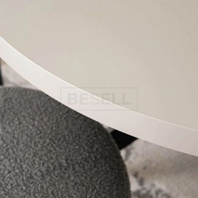 Стіл розкладний круглий LUKAS Mebel Elite 100(250)х100 Кашемір/Чорний жива фотографія