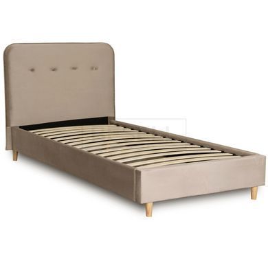 Кровать бархатная  DENNIS Velvet  Mebel Elite 90x200 Беж реальная фотография