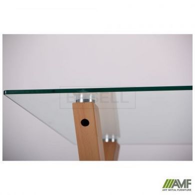 Cтол обеденный Maple AMF 120X70 Dark Beech / Скло Прозоре реальная фотография