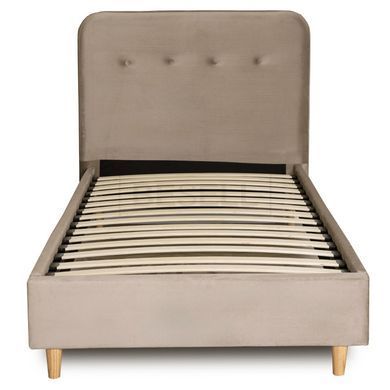 Кровать бархатная  DENNIS Velvet  Mebel Elite 90x200 Беж реальная фотография