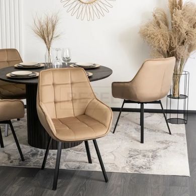 Стул поворотный LUNA Velvet Mebel Elite Бежевый реальная фотография