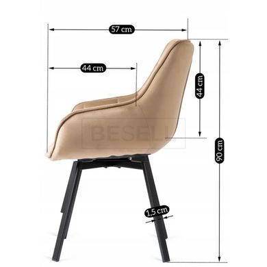 Стул поворотный LUNA Velvet Mebel Elite Бежевый реальная фотография