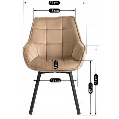 Стул поворотный LUNA Velvet Mebel Elite Бежевый реальная фотография