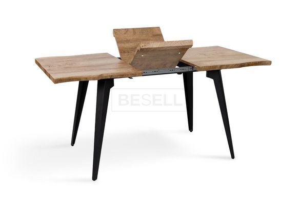 Стол Лагуна Микс Мебель 120(+40)*80 черный/искусственный шпон MDF реальная фотография