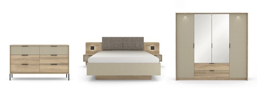 Комод Perfect Home Летто / Letto 6S/153 с 6 ящиками Дуб терра черный/серый каменный реальная фотография