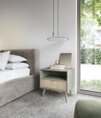 Тумба приліжкова Perfect Home Форест / Forest S54 з 1 шухлядою Евкаліпт/ялиця сканді жива фотографія