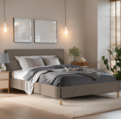 М'яке Ліжко NICEA Velvet Mebel Elite 160x200 см Беж жива фотографія