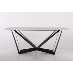 Стіл обідній William AMF 180X80 ceramics Carrara bianco жива фотографія
